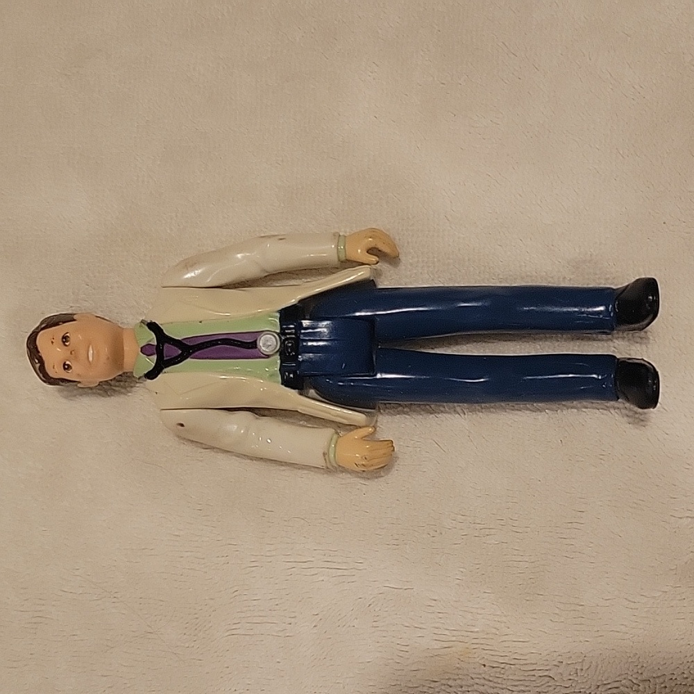Vintage Playskool Dollhouse Doctor Physician Doll Brunette Hair